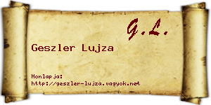 Geszler Lujza névjegykártya